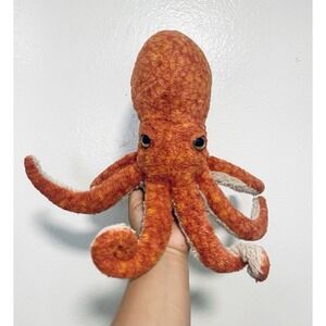 Sea World The peting zoo octopus orange and white plush animal